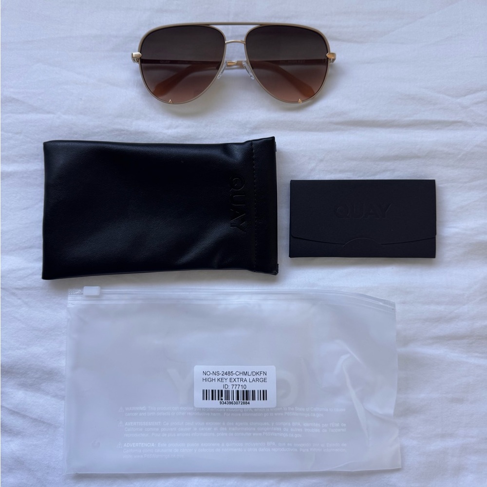 NWT. ✅ QUAY Australia “High Key XL” Sunglasses in “Chamomile/Dark Fawn” 🤎💛